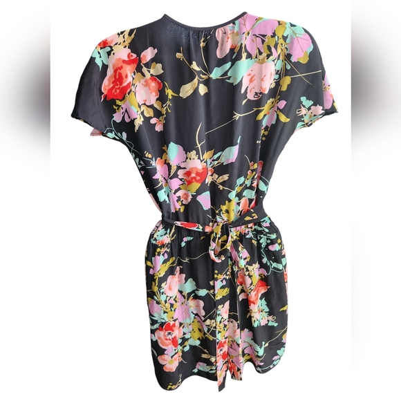 Yumi Kim Black Silk Wrap Dress Size S - Picture 2 of 3